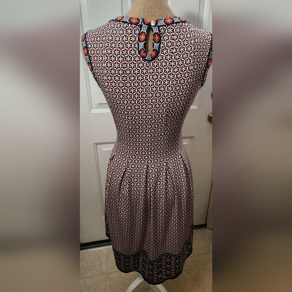 Max Studio Orange & Navy Blue Patterned Dress Siz… - image 4